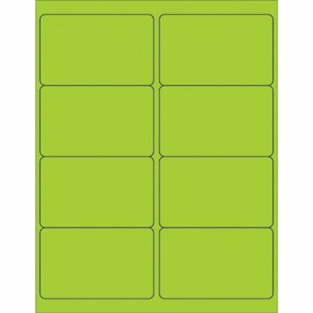 BSC PREFERRED 4 x 2-1/2'' Fluorescent Green Rectangle Laser Labels, 800PK S-5048G